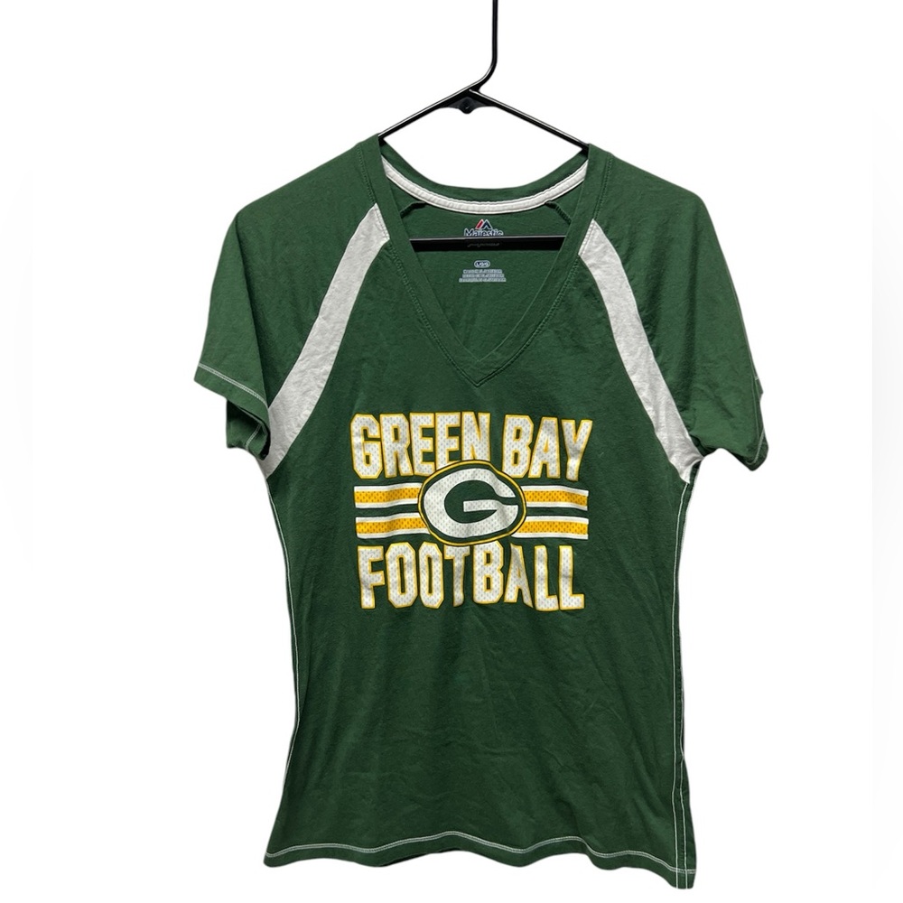 Majestic Green Bay Packers Short Sleeve Baseball Tee size L